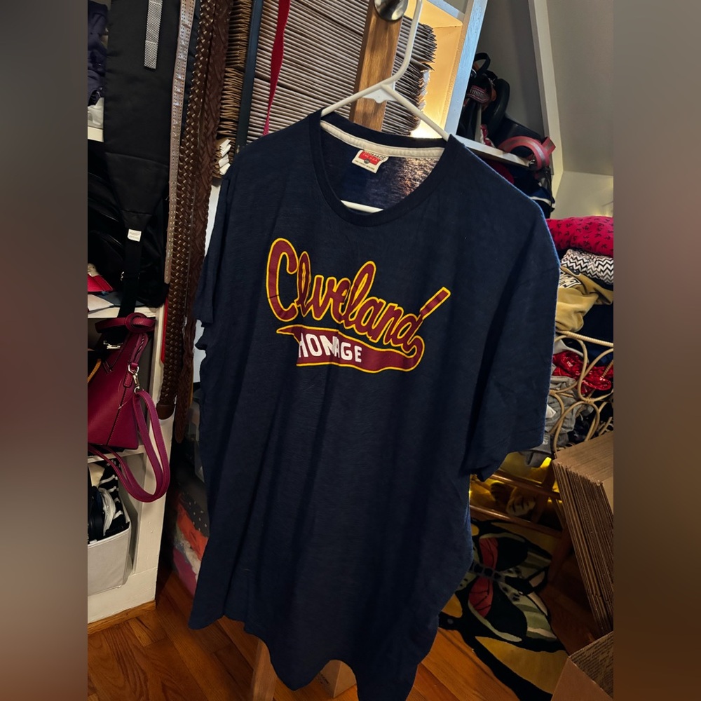 HOMAGE Navy and Red Graphic Tee